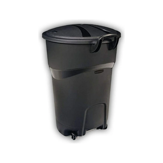 Contenedor Roughneck Negro Para Basura De 121 Lts Con Ruedas Y Tapa