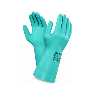 Guante De Nitrilo Verde Ansell De 45 Cm, Talla 8 1 Par Solvex