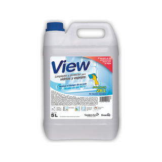 Limpiador de Vidrios y Espejos marca View Línea LEM 4x5 L Rinde 26 L Deja Capa Protectora Secado Rápido
