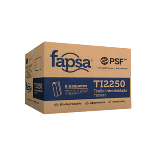 Toalla Interdoblada marca Fapsa TI2250 Hoja Sencilla