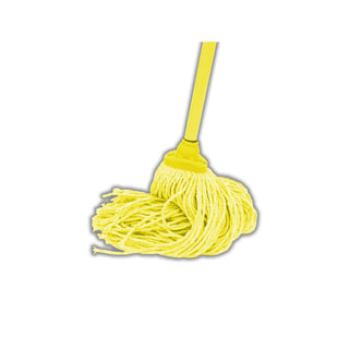 Trapeador Blend Open End Mediano marca Victoria 250 g con Bastón USA 52188 color Amarillo