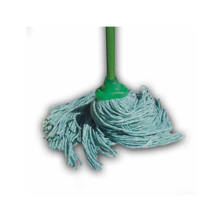 Trapeador Blend Open End Mediano marca Victoria 250 g con Bastón Metálico USA 52190 color Verde