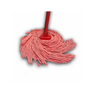 Trapeador Blend Open End Mediano marca Victoria 250 g con Bastón Metálico USA 52191 color Rojo