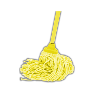 Trapeador Blend Open End Grande marca Victoria 350 g con Bastón Metálico USA 52192 color Amarillo