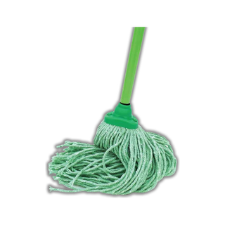 Trapeador Blend Open End Grande marca Victoria 350 g con Bastón Metálico USA 52194 color Verde