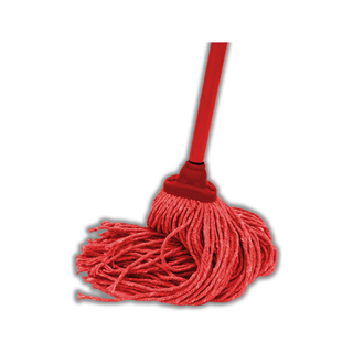 Trapeador Blend Open End Grande marca Victoria 350 g con Bastón Metálico USA 52195 color Rojo