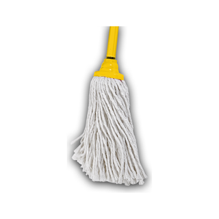 Trapeador Algodón Open End Grande marca Victoria 350 g con Bastón y Grapa USA 52208 color Amarillo