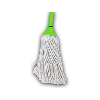 Trapeador Algodón Open End Grande marca Victoria 350 g con Bastón y Grapa USA 52210 color Verde