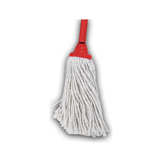 Trapeador Algodón Open End Grande marca Victoria 350 g con Bastón y Grapa USA 52211 color Rojo