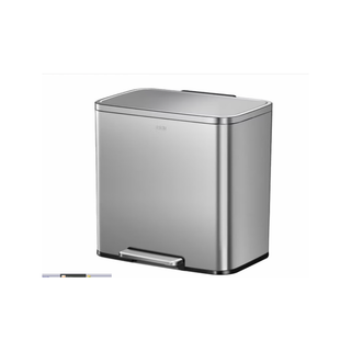 EKO Bote de Basura 6 Litros Acero Inoxidable Mate con Tapa Cierre Suave y Contenedor Interior