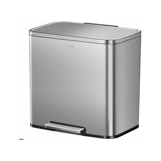 EKO Bote de Basura 50 Litros Acero Inoxidable Acabado Mate con Contenedor Interior y Cierre Suave