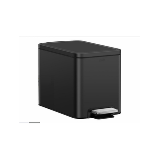 EKO Bote de Basura Edison 30 Litros Acero Inoxidable Mate con Pedal y Contenedor Interior Negro