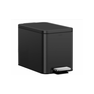 EKO Bote de Basura Edison 5 litros con Pedal Acero Inoxidable Mate Contenedor Negro