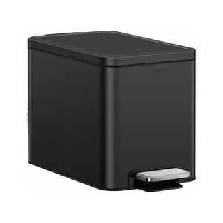 EKO Bote de Basura Edison 10 litros con Pedal Acero Inoxidable Mate Contenedor Negro