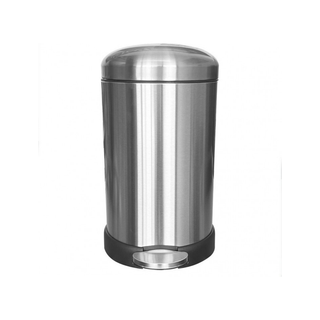 Cesto Redondo marca Sablón Metálico de Pedal 12 L Acabado Satinado Antihuellas color Gris