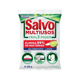 Detergente en Polvo Multiusos marca Salvo Limón Bicarbonato 250 g