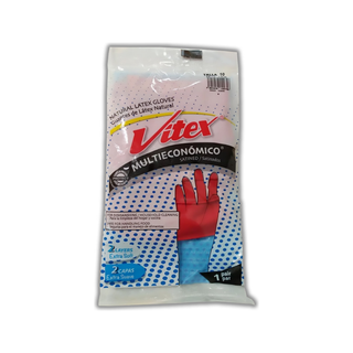 Guante Multieconómico Satinado marca Vitex No.10 1 par color Rojo