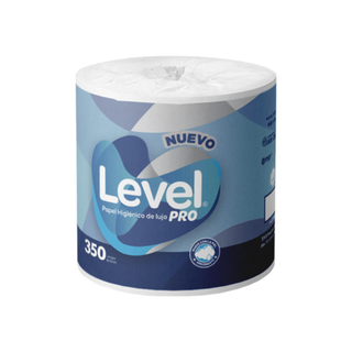 Papel Higiénico Tradicional Lujo marca Level Pro 350 Hojas Dobles 12x11 cm - Master con 48 rollos