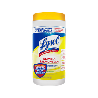 Toallitas Desinfectantes marca Lysol Citrus en Bote 80 pz
