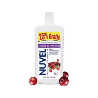 Crema Humectante marca Nuvel Extracto de Arándanos 750 ml