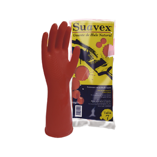 Guante Suavex Clásico marca Adex No.9 30 cm Largo color Rojo