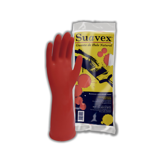 Guante Suavex Clásico marca Adex No.10 30 cm Largo color Rojo