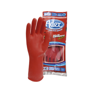 Guante Satinado marca Adex No.7 28 cm Largo color Rojo