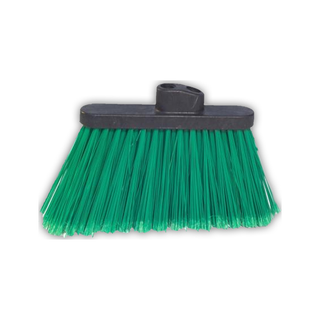 Escoba Angular marca Castor 4" en PVC para Barrido Polvos Muy Finos color Verde