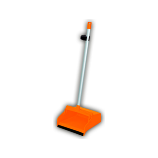 Recogedor Dust Pro de Plástico con Bastón color Naranja