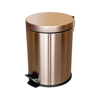 Cesto marca Sablón Metálico 5 L con Tapa y Pedal color Rosa