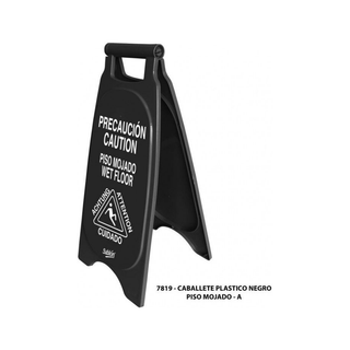 Señalamiento marca Sablón Cuidado Piso Mojado color Negro