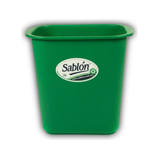 Cesto Rectangular marca Sablón 13 L sin Asa color Verde