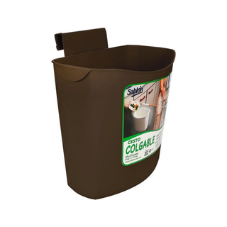 Cesto marca Sablón Colgable 6.5 L para Cocina Oficina o Bar color Café
