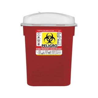 Cesto marca Sablón 20 L Uso RPBI Punzocortantes color Rojo