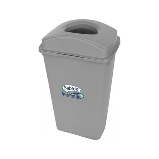 Cesto marca Sablón 80 L con Tapa Elíptica color Gris