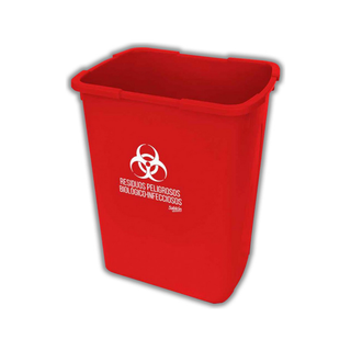 Cesto Rectangular marca Sablón sin Tapa 42 L Uso RPBI USA Tapa T8769RJ color Rojo