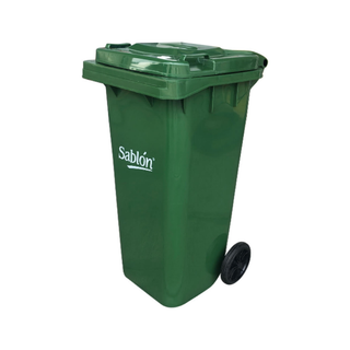Contenedor marca Sablón 120 L con Ruedas y Asas en Tapa color Verde