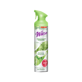 Aerosol HO marca Wiese 3 en 1 Romero y Bergamota 226 g 8 oz Desinfecta Aromatiza y Neutraliza Olores