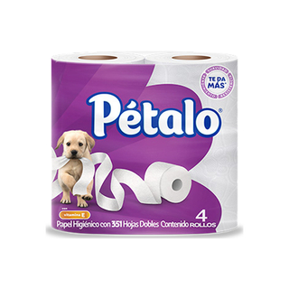 Papel Higiénico Tradicional marca Pétalo Empaque Individual