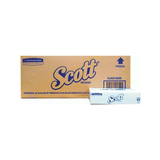 Pañuelo Facial marca Scott Hoja Doble 21.5x19 cm - Cajilla con 90 pz