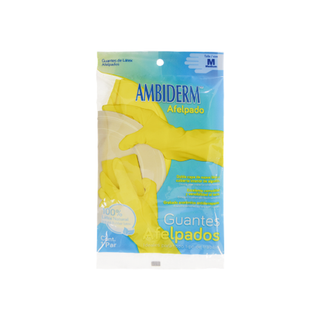 Guante Afelpado marca Ambiderm Grande 1 par color Amarillo