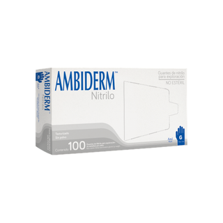 Guante de Nitrilo marca Ambiderm Línea Colores Mediano