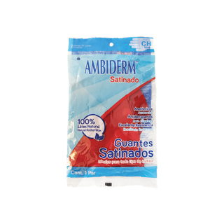 Guante Satinado marca Ambiderm Grande 1 par color Amarillo
