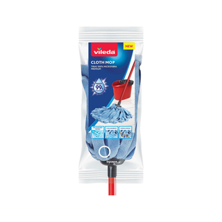 Cloth Mop 100% Microfibra marca Vileda con Bastón color Azul