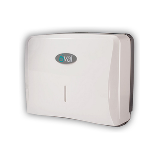 Despachador de Toalla Interdoblada Eco marca Oval PP Corta Capacidad 250 Toallas color Blanco