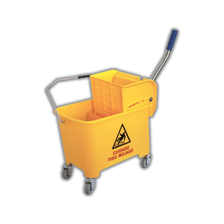 Cubeta con Exprimidor marca Oval 20 L color Amarilla
