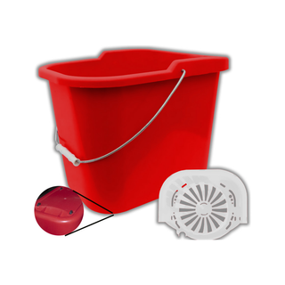 Cubeta Recta con Ruedas y Exprimidor 14 L color Rojo