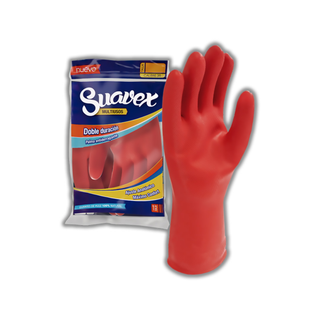 Guante Suavex Multiusos marca Adex No.10 28 cm Largo color Rojo