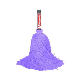 Trapeador de Microfibra marca Victoria 250 g con Bastón de Lámina Plastificado 1.37 m Tapón para Colgar color Lila
