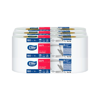 Toalla en Rollo marca Elite Pro Hoja Sencilla 180 m color Blanco